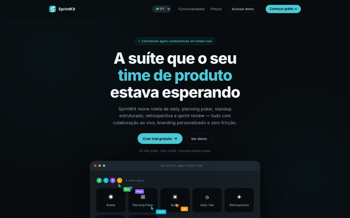 Screenshot do SprintKit